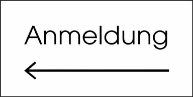 Typ Beta 135 x 68 mm - Anmeldung mit Pfeil links