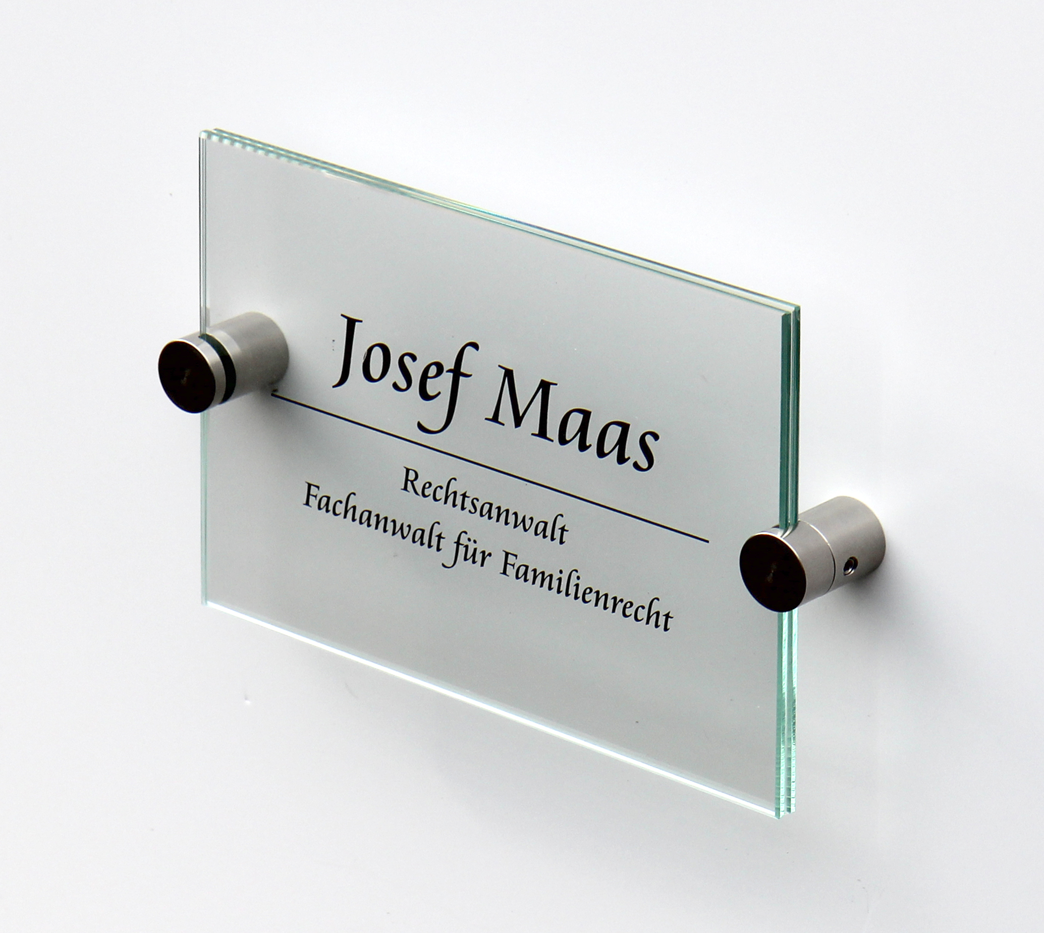 Glas-Türschild INOXO-K - 149 x 105 mm A6 (hoch oder quer)
