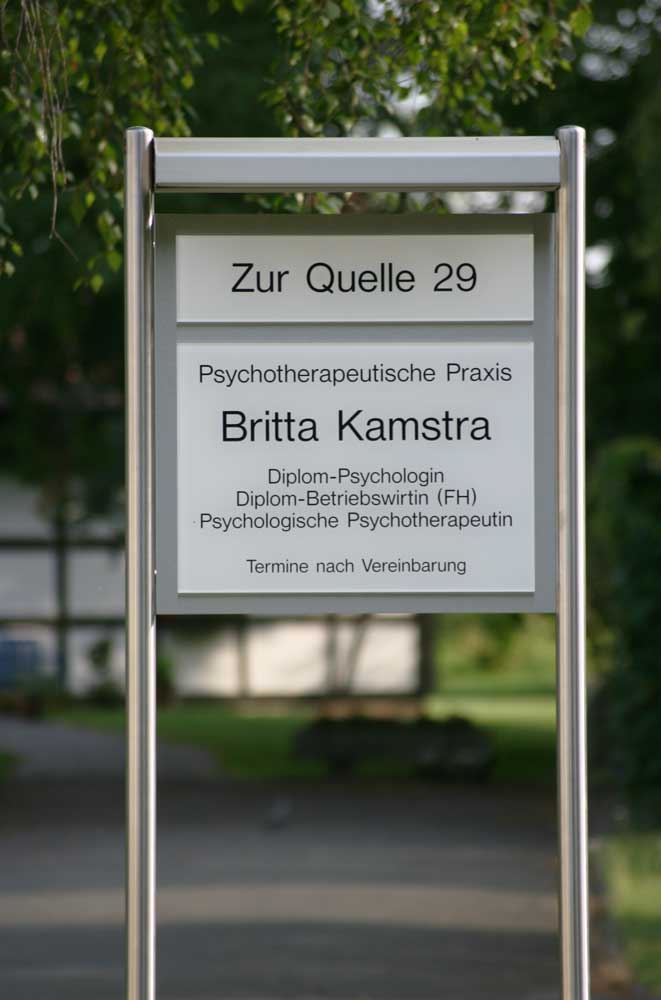 Edelstahl-Schildständer - Typ ESR-H-BL-Plexi-Kamstra