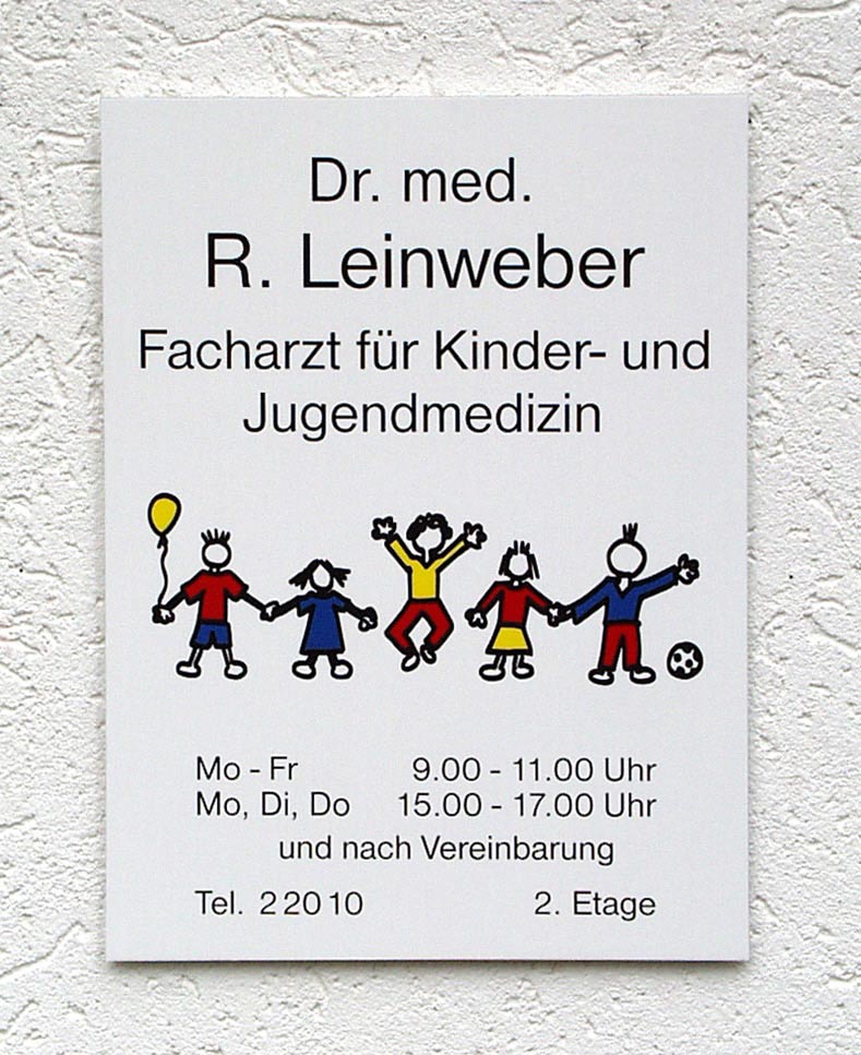 Alu-Schild Typ Alpha - 2 mm weiß pulverbeschichtet