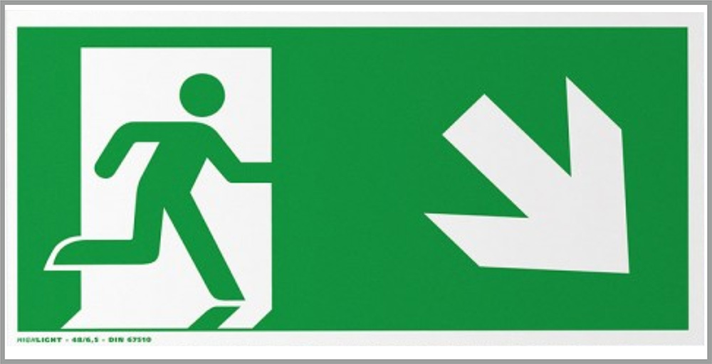 Türschild ClickFix - 297 x 152 mm (BxH) Fluchtwegweiser (hoch oder quer)