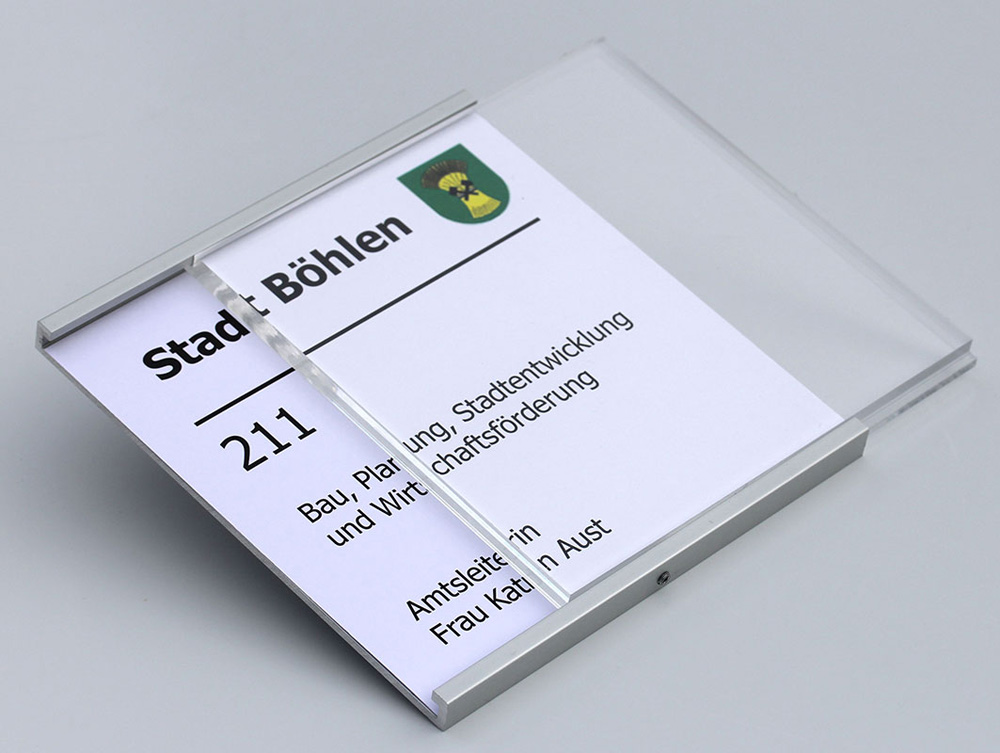 Türschild SlideFix Silber - 100 x 150 mm (BxH)