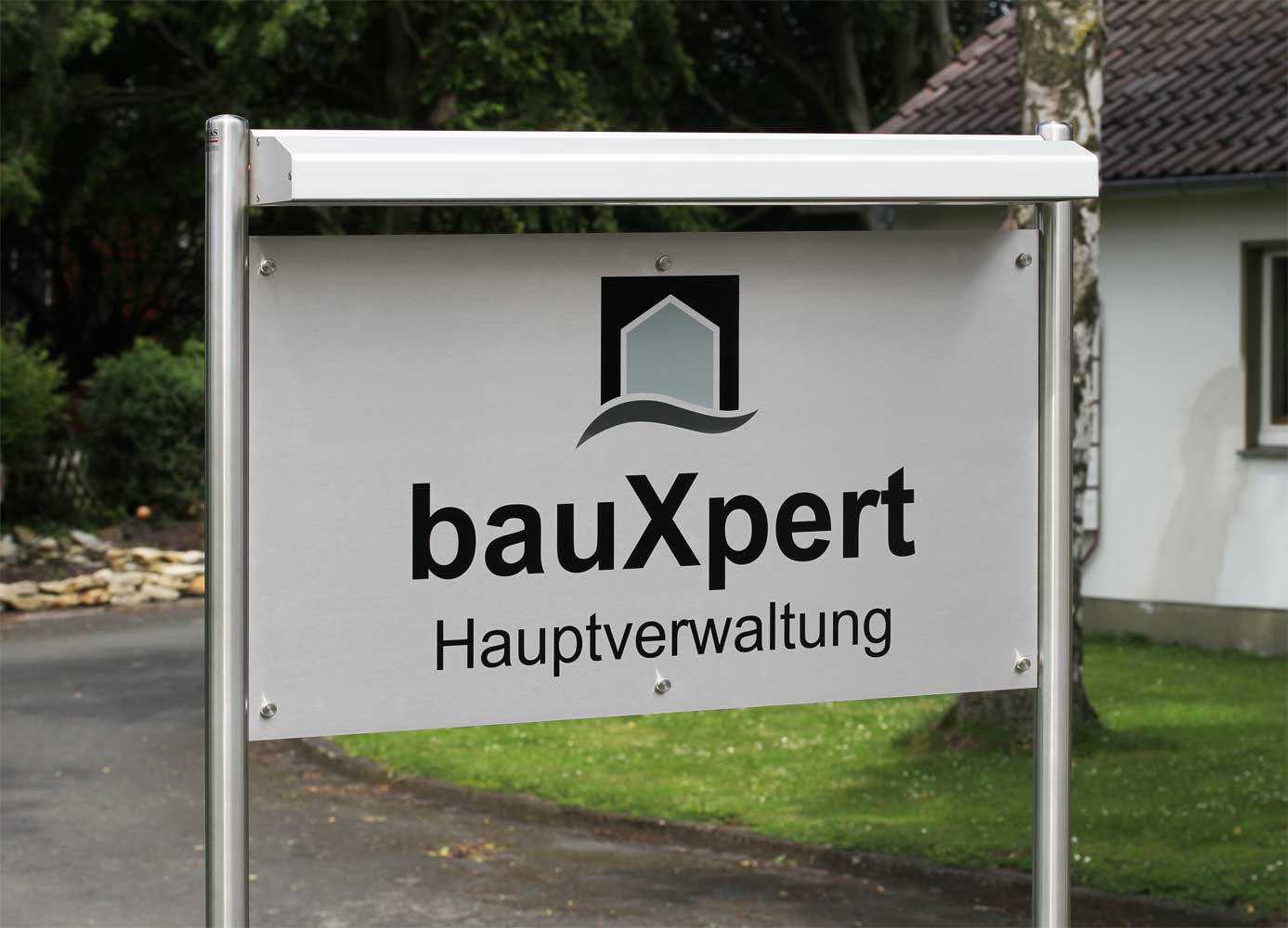 Edelstahl-Schildständer - Typ ESR-V2A-BL-Bauxpert