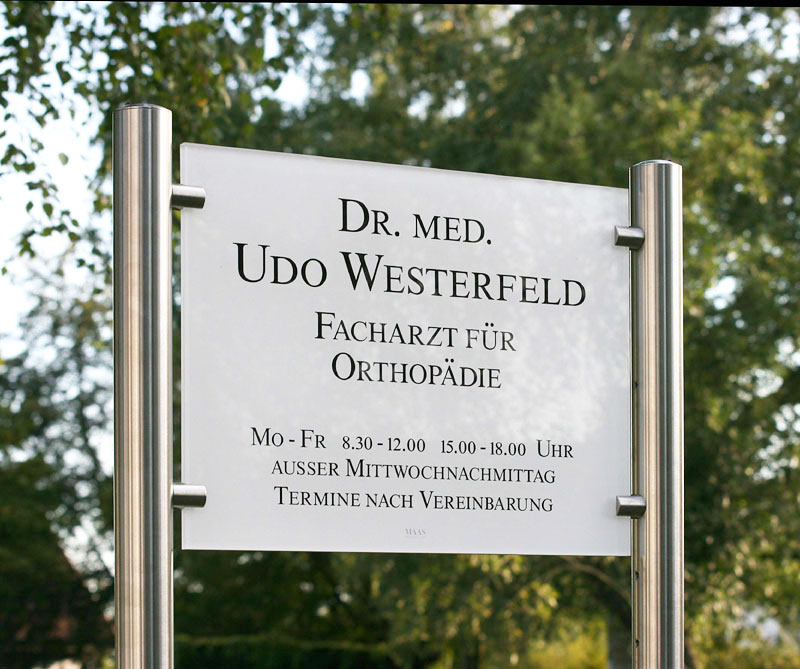 Edelstahl-Schildständer - Typ HGH-Plexi-4030
