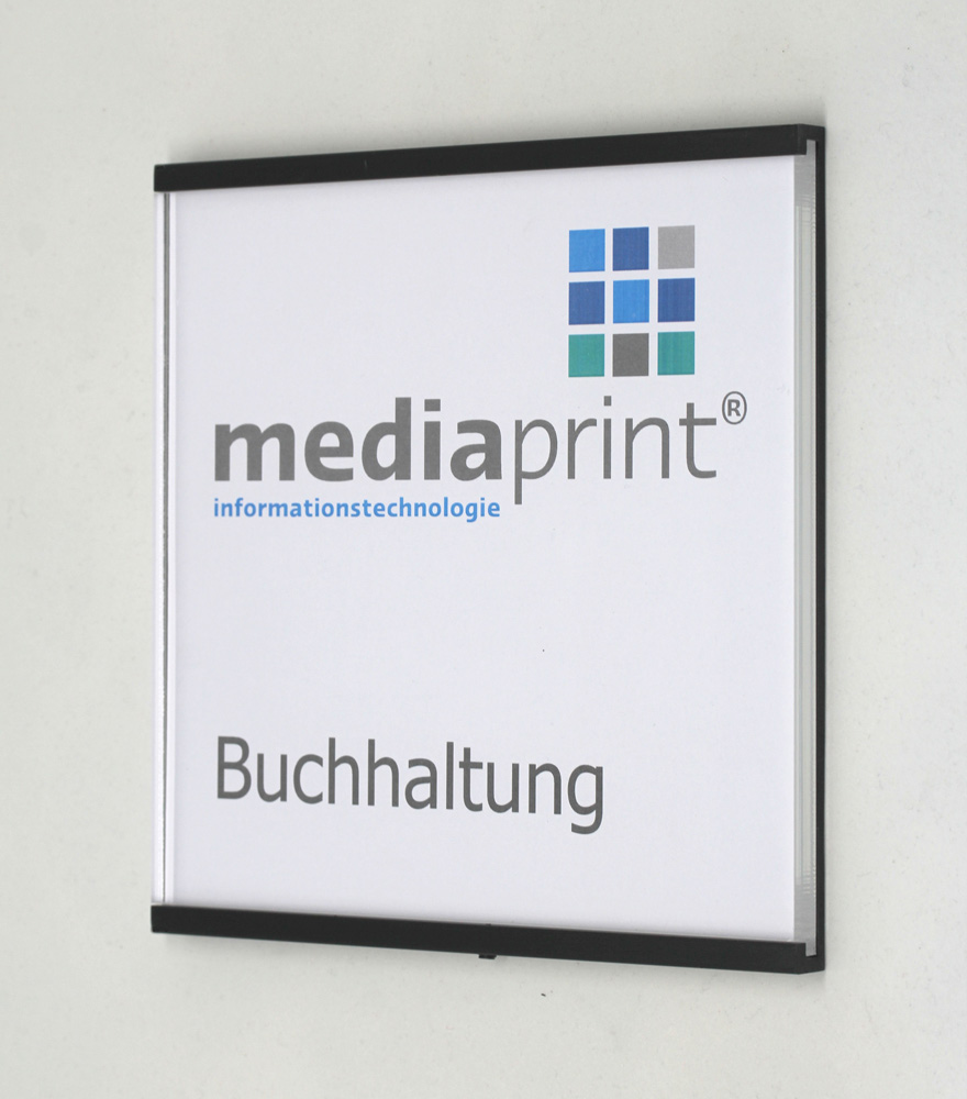 Türschild SlideFix Black - 297 x 210 mm (BxH) A4 quer