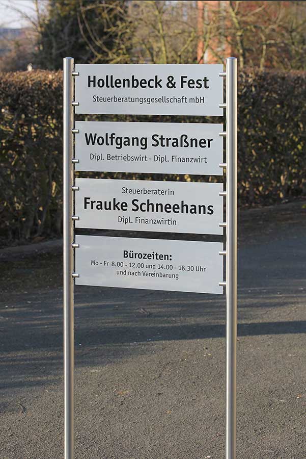 Edelstahl-Schildständer - Typ HGH-V2A-6020-1