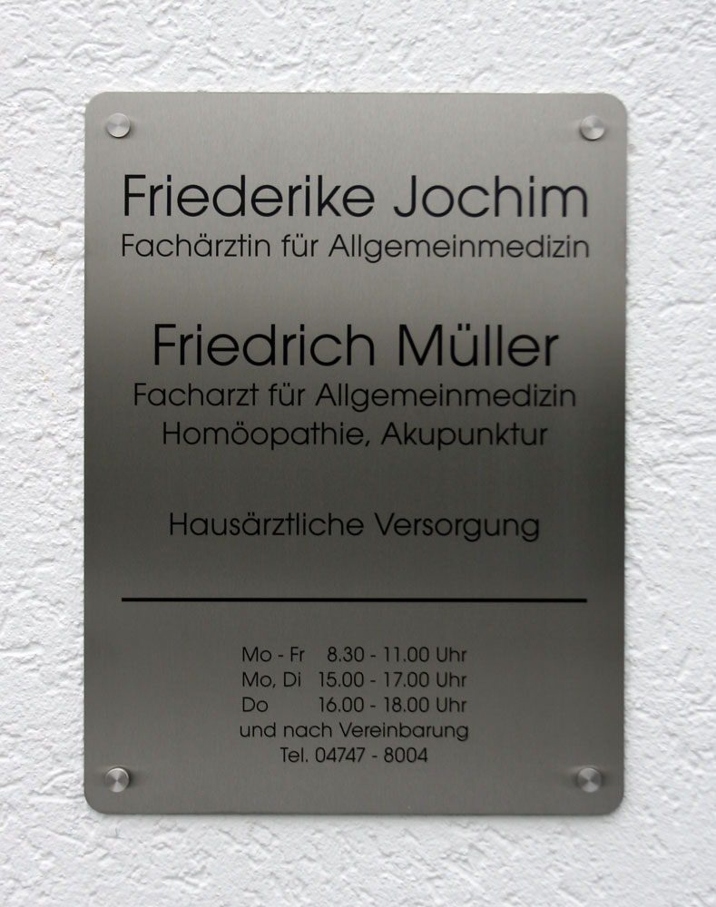 Rundeck Edelstahl-Schild - 2 mm Typ Rondo