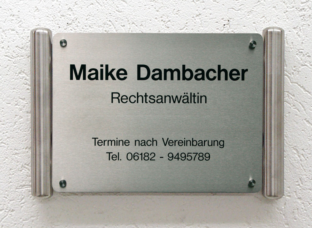 Rundeck Edelstahl-Schild 2 mm Typ Rondo-ESR - auf Edelstahl-Konstruktion