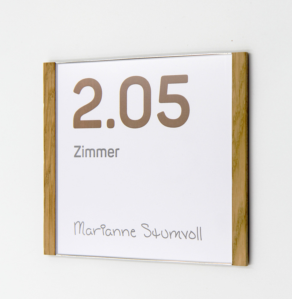 Türschild NIRO.eiche - 163,5 x 150,5 mm
