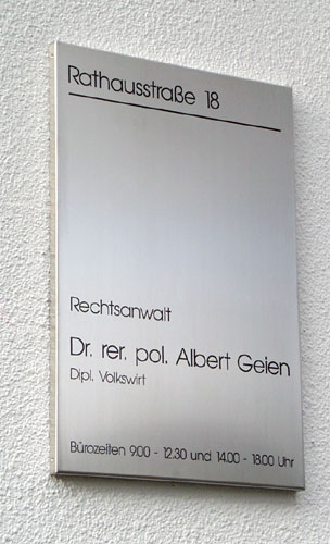 Edelstahl-Kassetten-Schild - 20 mm abgekantet Typ Profil