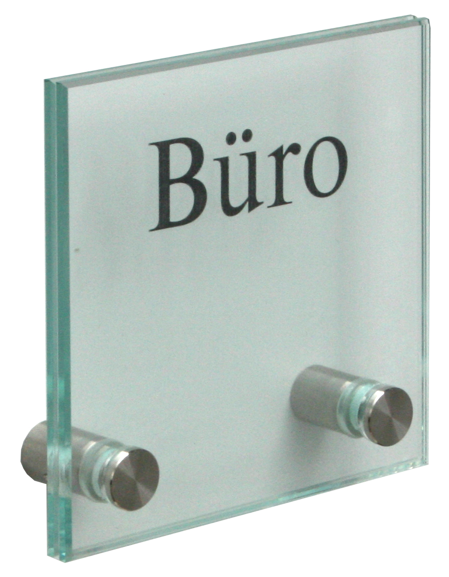 Glas-Türschild KRISTALLUM-R - 120 x 120 mm