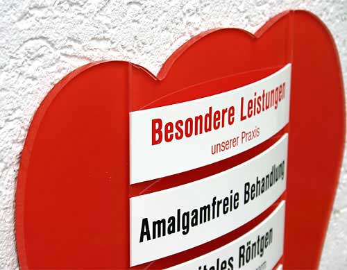 Leistungs-Tafel - 420 x 750 mm - Überschrift + 5 Titel
