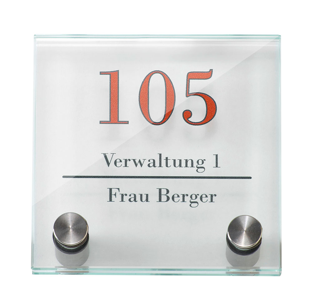 Glas-Türschild GALERIE - 100 x 100 mm