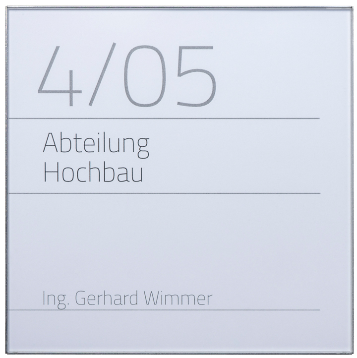 Türschild NIRO.clic - 150,5 x 150,5 mm