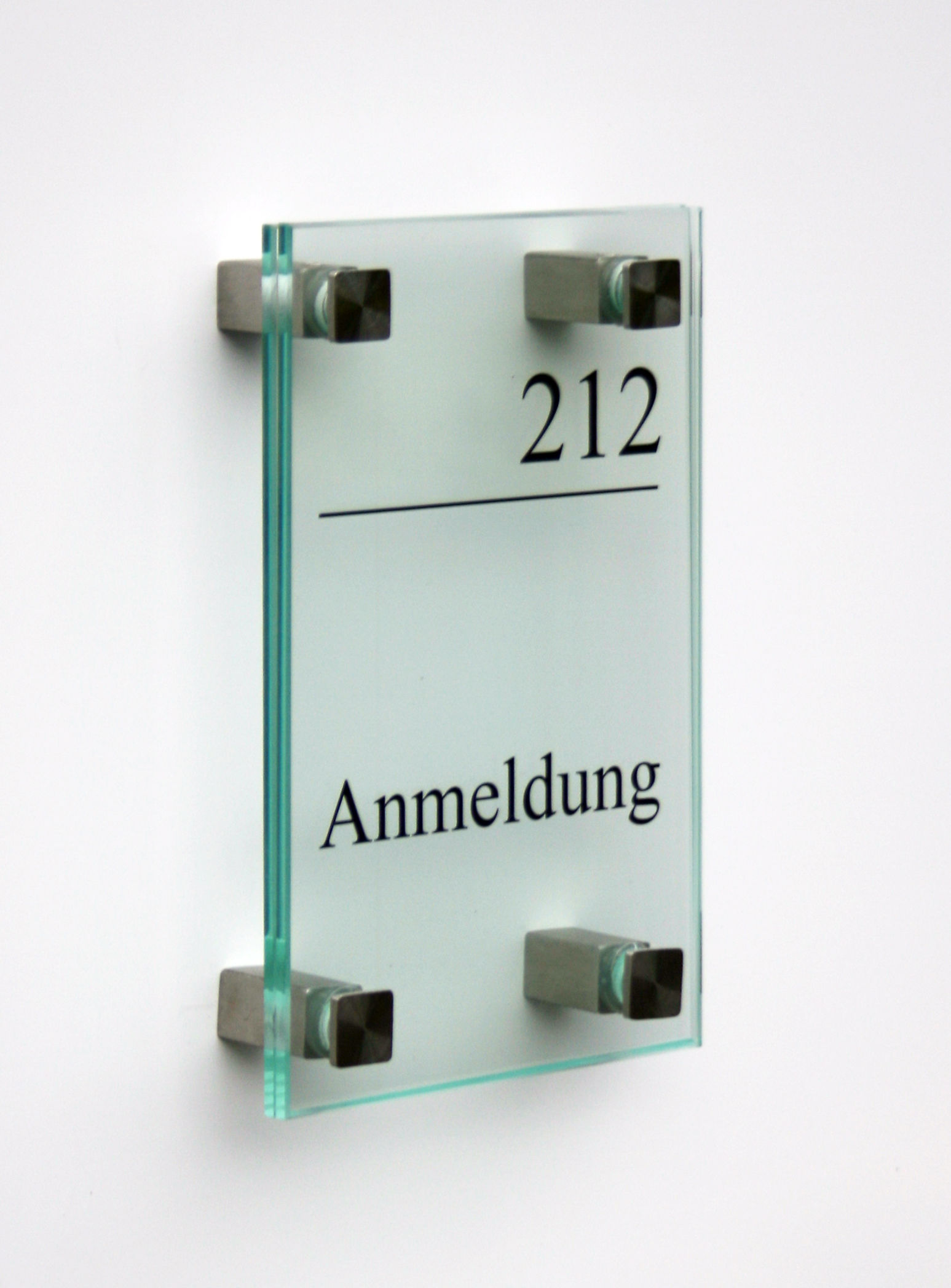 Glas-Türschild INOFIX-Q - 120 x 180 mm (hoch oder quer)