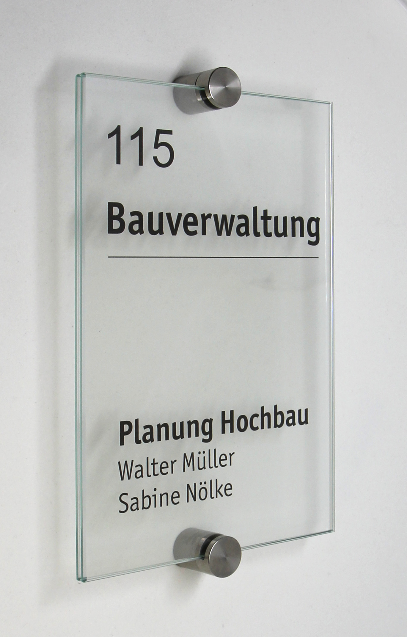 Glas-Türschild INOXO-K - 120 x 180 mm (hoch oder quer)