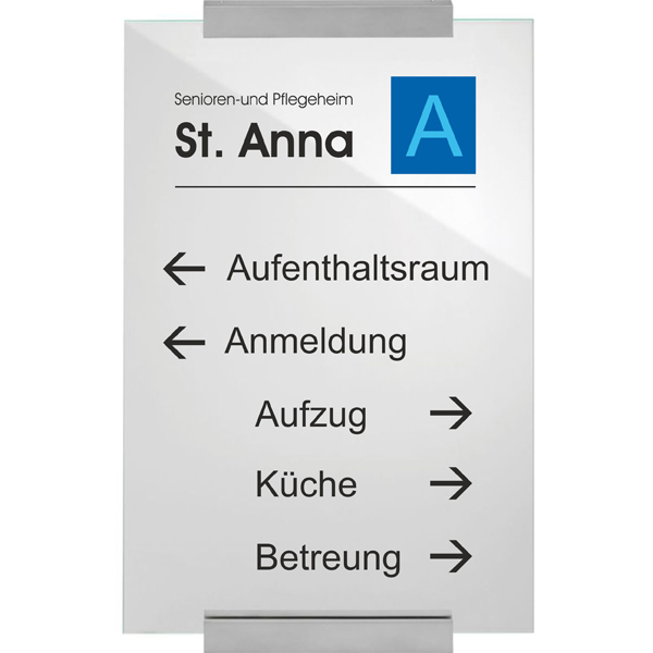Glas-Türschild MONACO - 297 x 420 mm A3 hoch