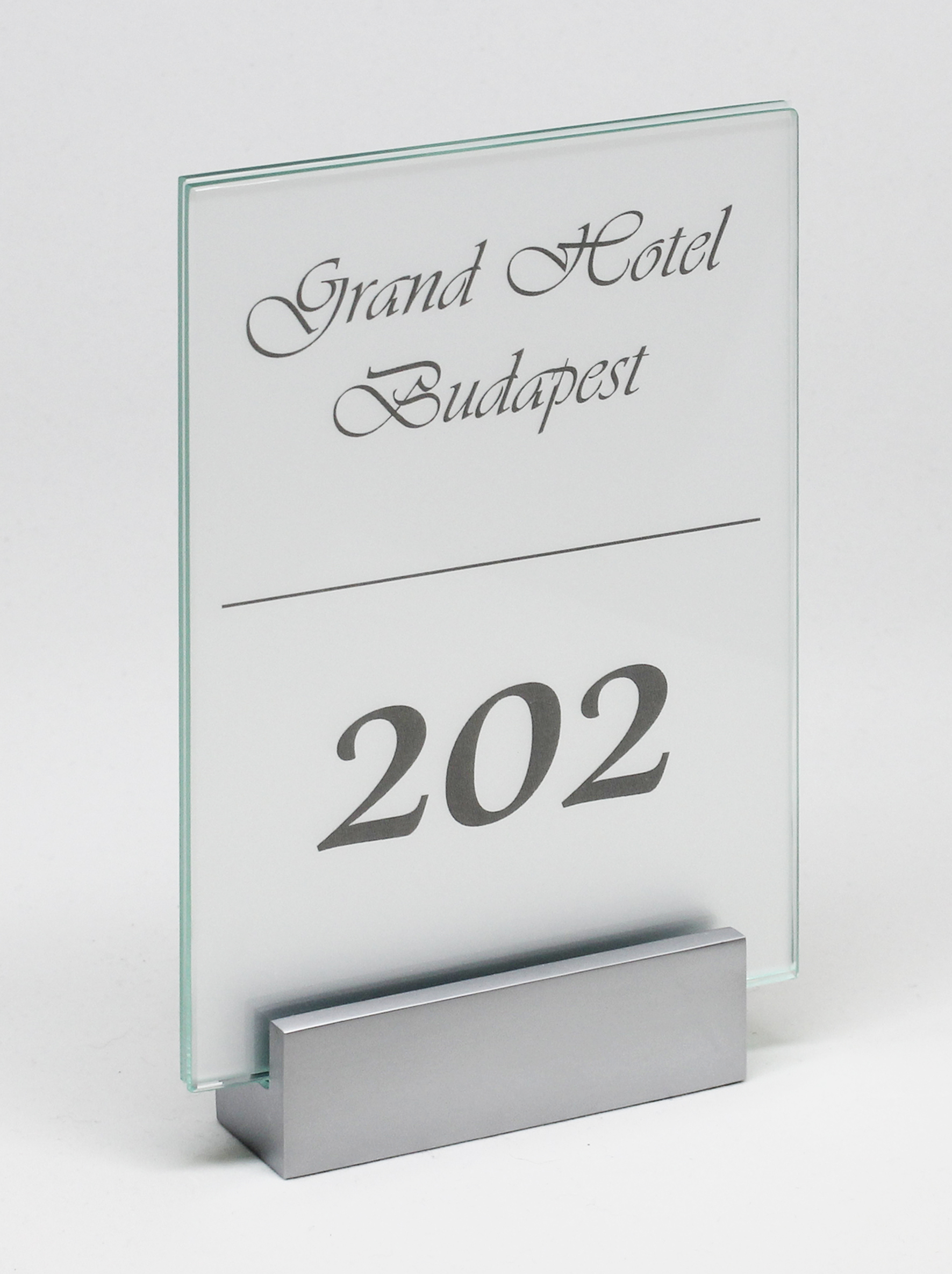 Glas-Türschild MONACO - 105 x 148 mm A6 hoch