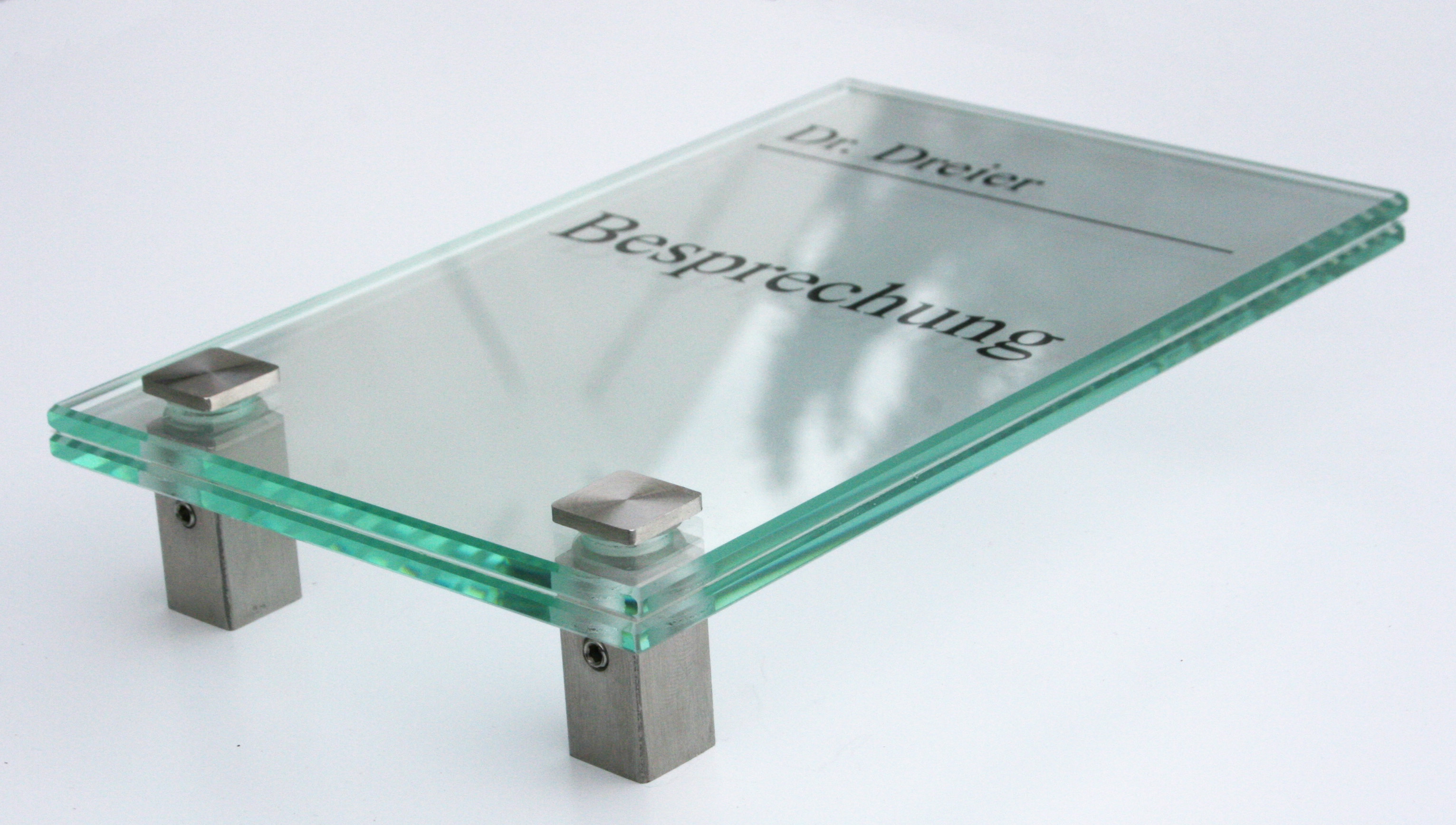 Glas-Türschild INOFIX-Q - 100 x 170 mm (BxH)