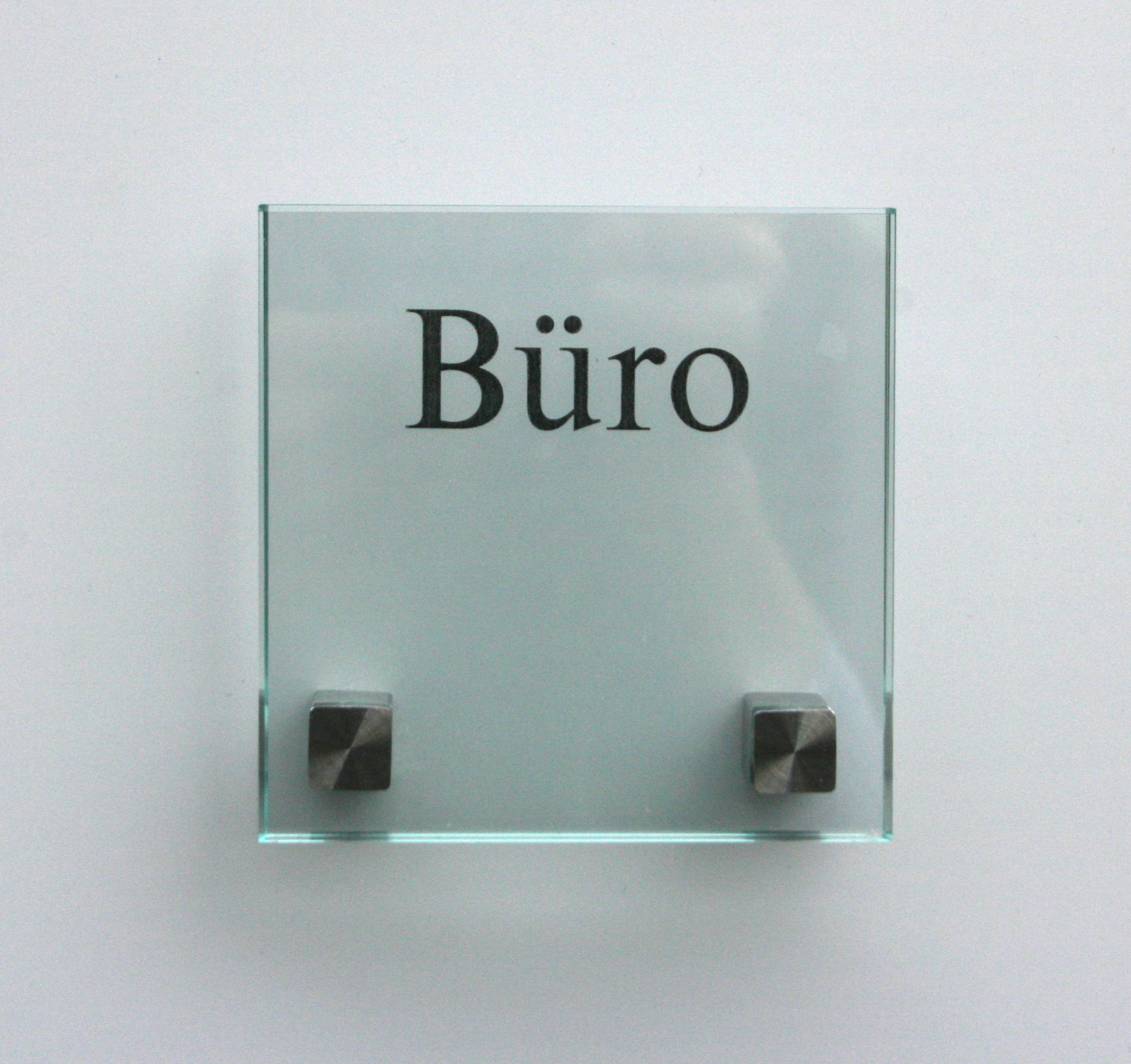 Glas-Türschild INOFIX-Q - 120 x 120 mm