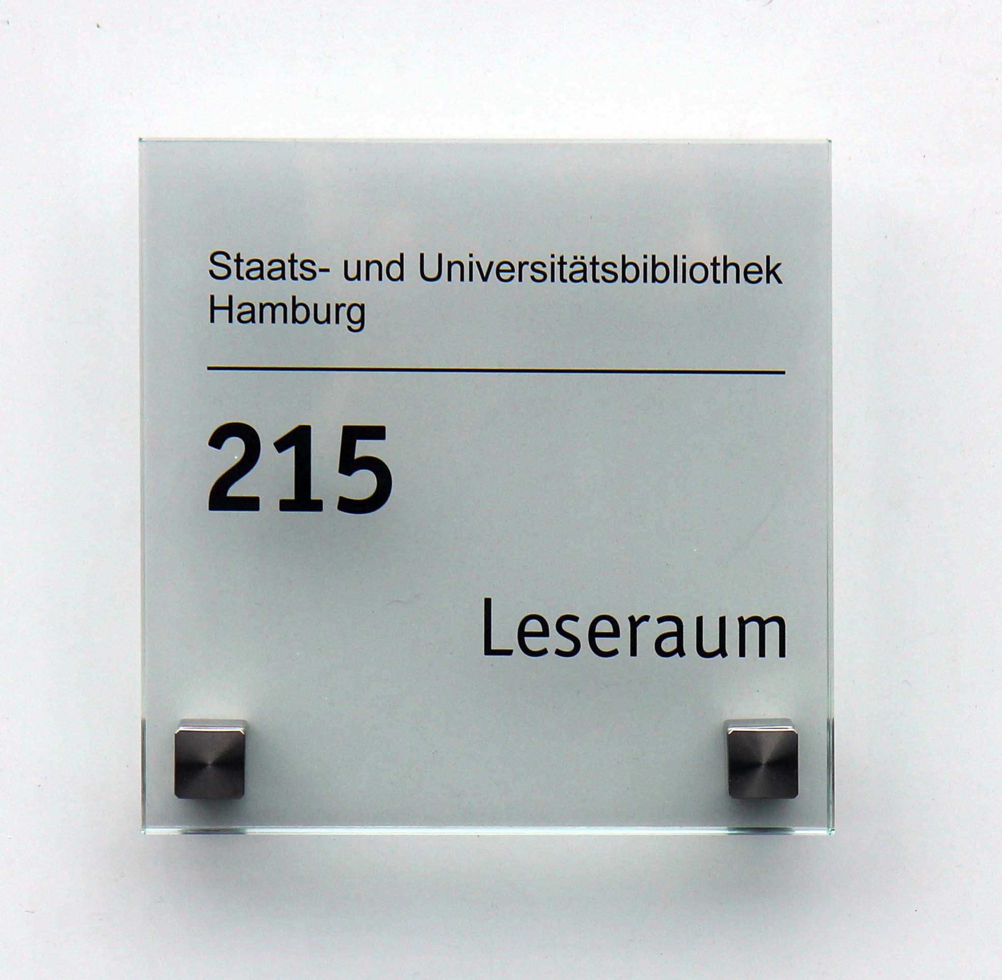 Glas-Türschild INOFIX-Q - 150 x 150 mm
