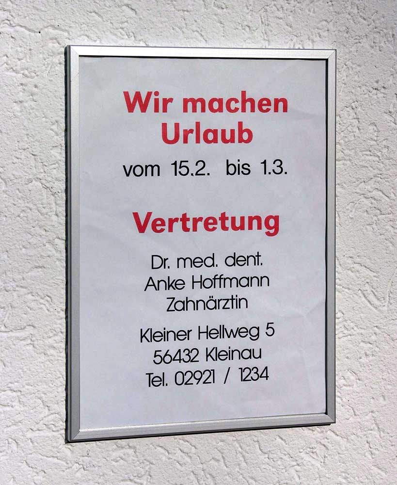 Notdienstschild flache Ausführung - 212,5 x 299,5 mm (BxH) A4 hoch