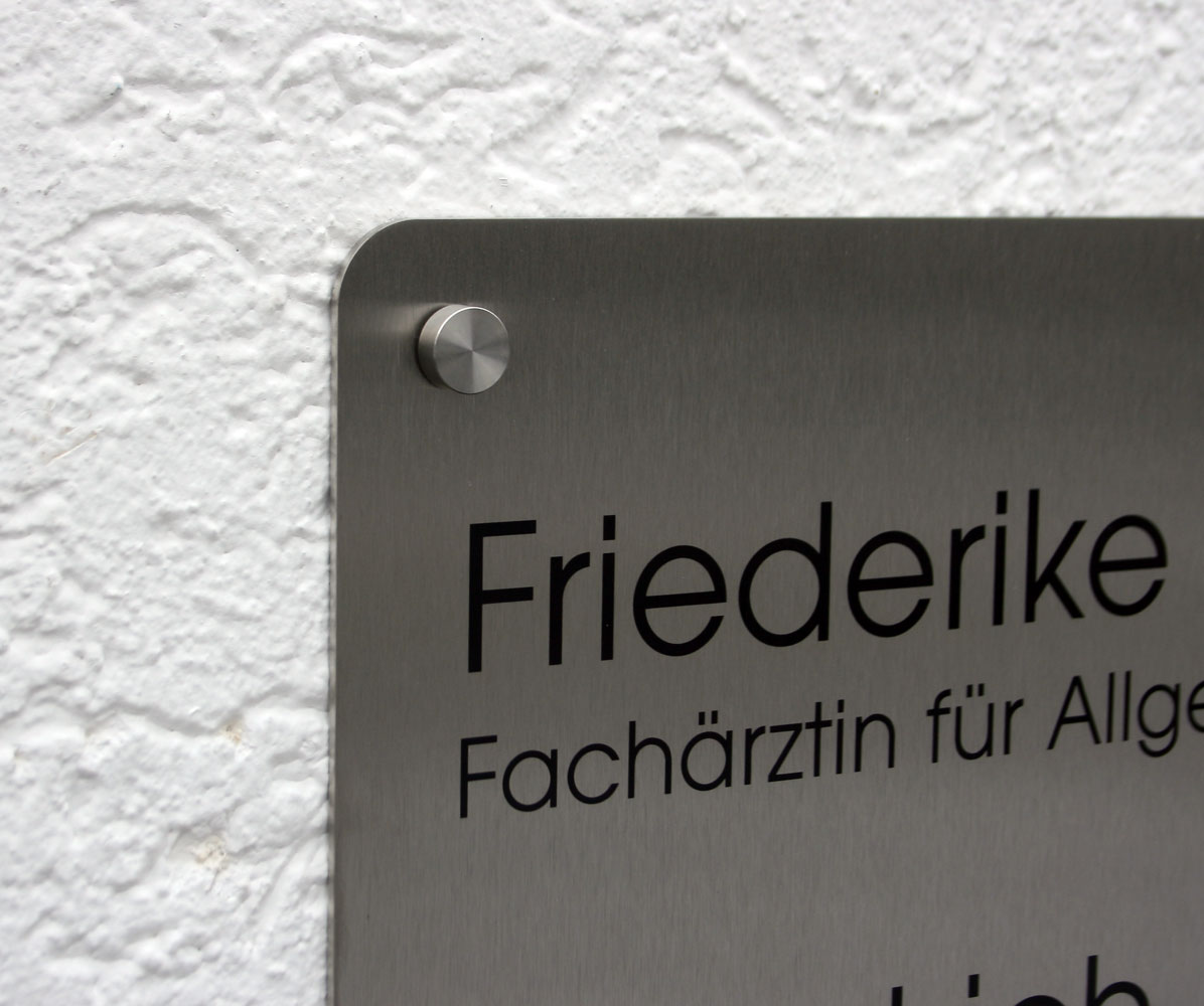 Rundeck Edelstahl-Schild - 2 mm Typ Rondo