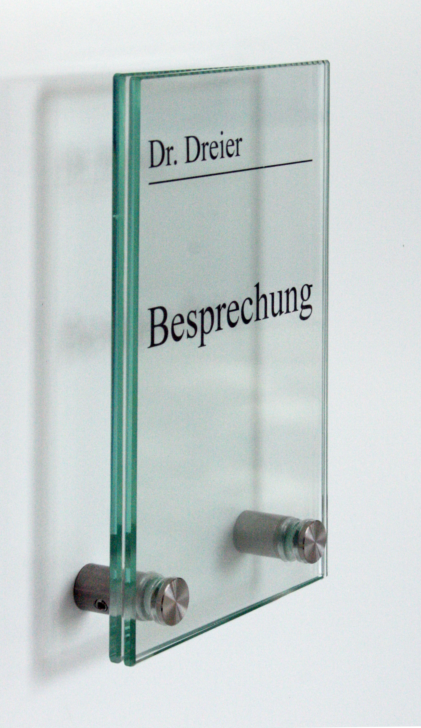 Glas-Türschild KRISTALLUM-R - 100 x 170 mm (BxH)