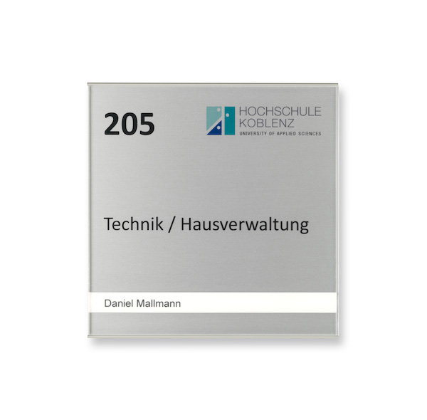 Türschild Unitex-BX-plus - 155 x 155 mm mit einer Nute