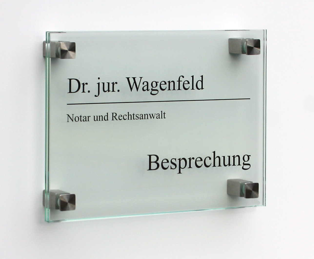 Glas-Türschild INOFIX-Q - 210 x 148 mm A5 (hoch oder quer)