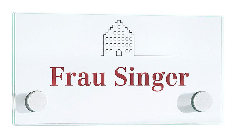 Glas-Türschild GALERIE - 150 x 75 mm