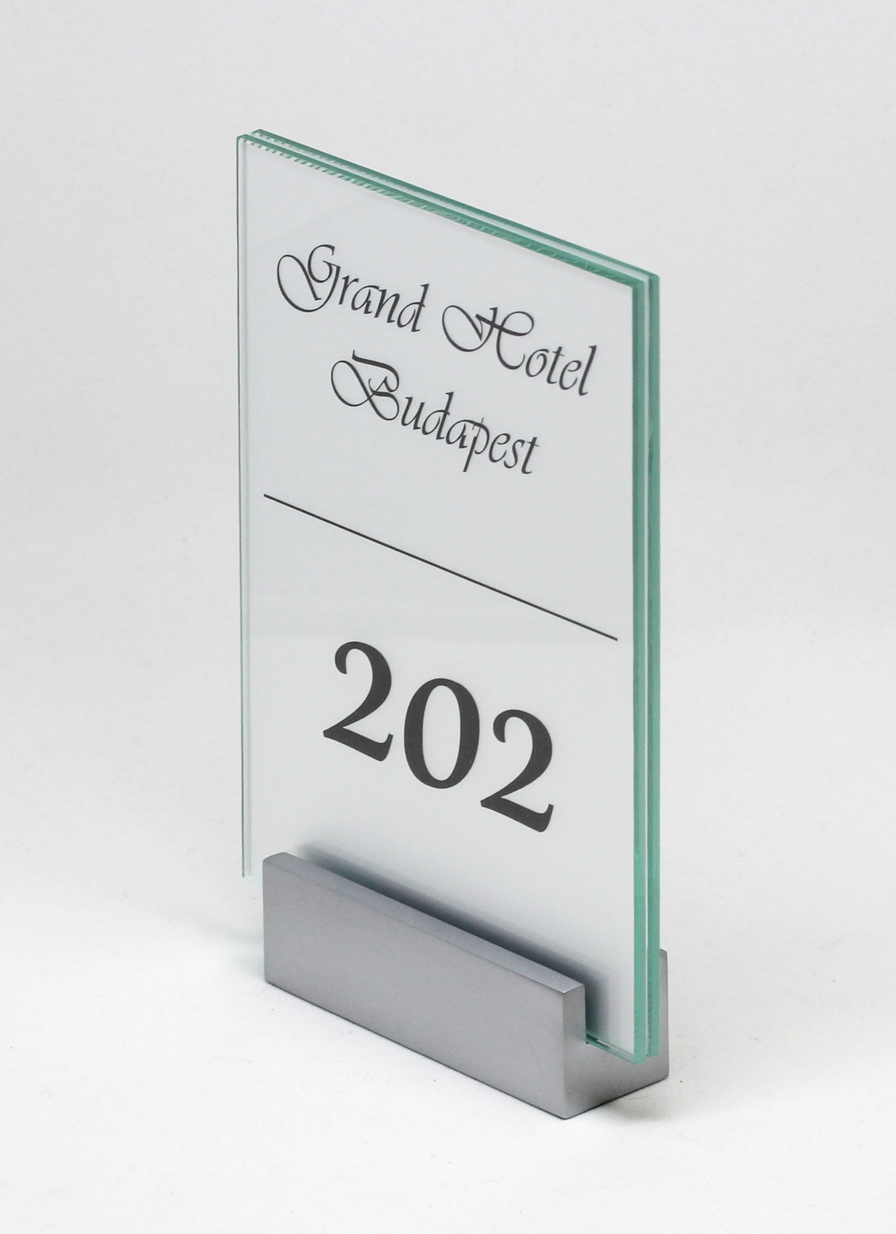 Glas-Türschild MONACO - 105 x 148 mm A6 hoch