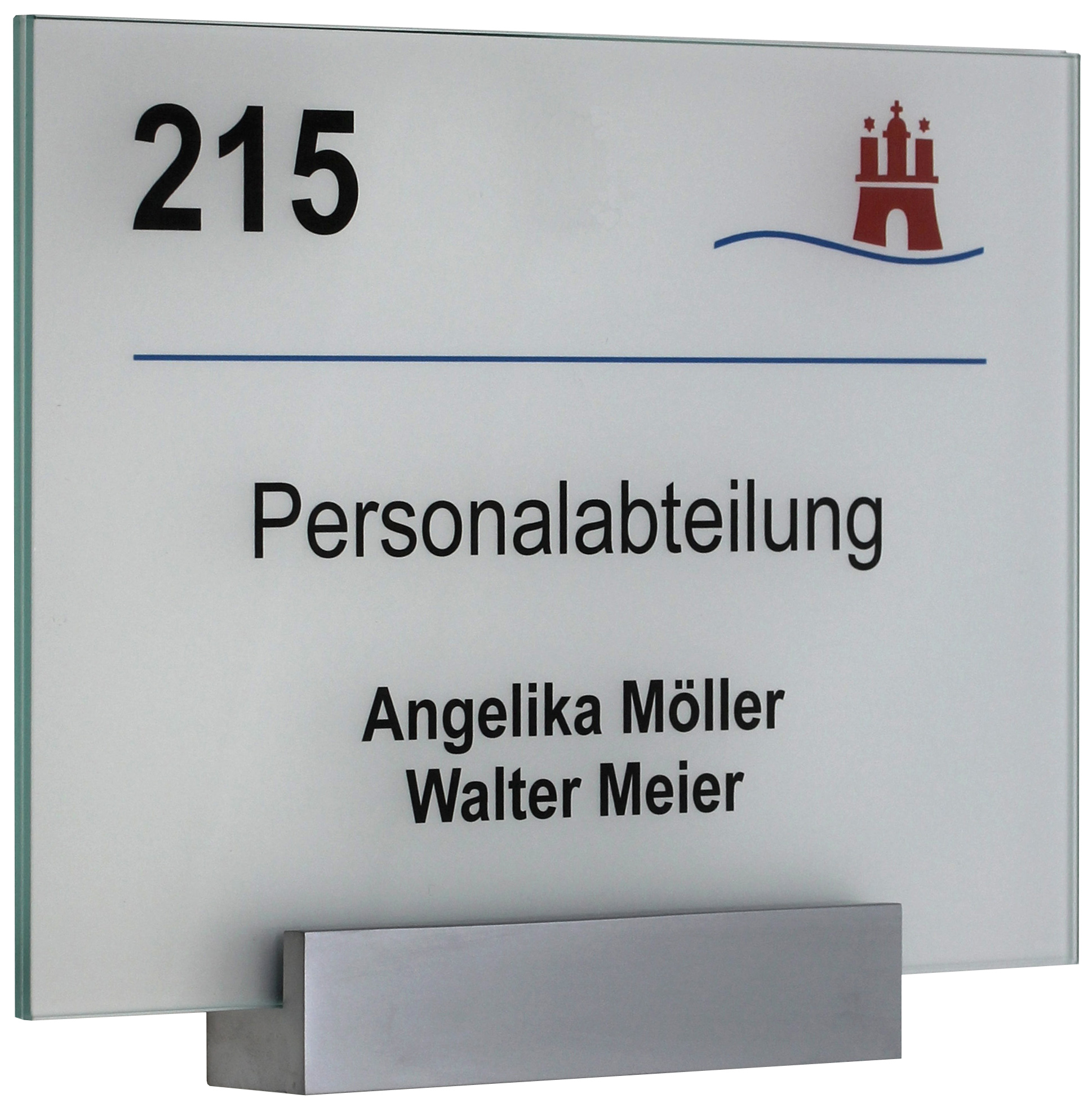 Glas-Türschild MONACO - 210 x 148 mm A5 quer