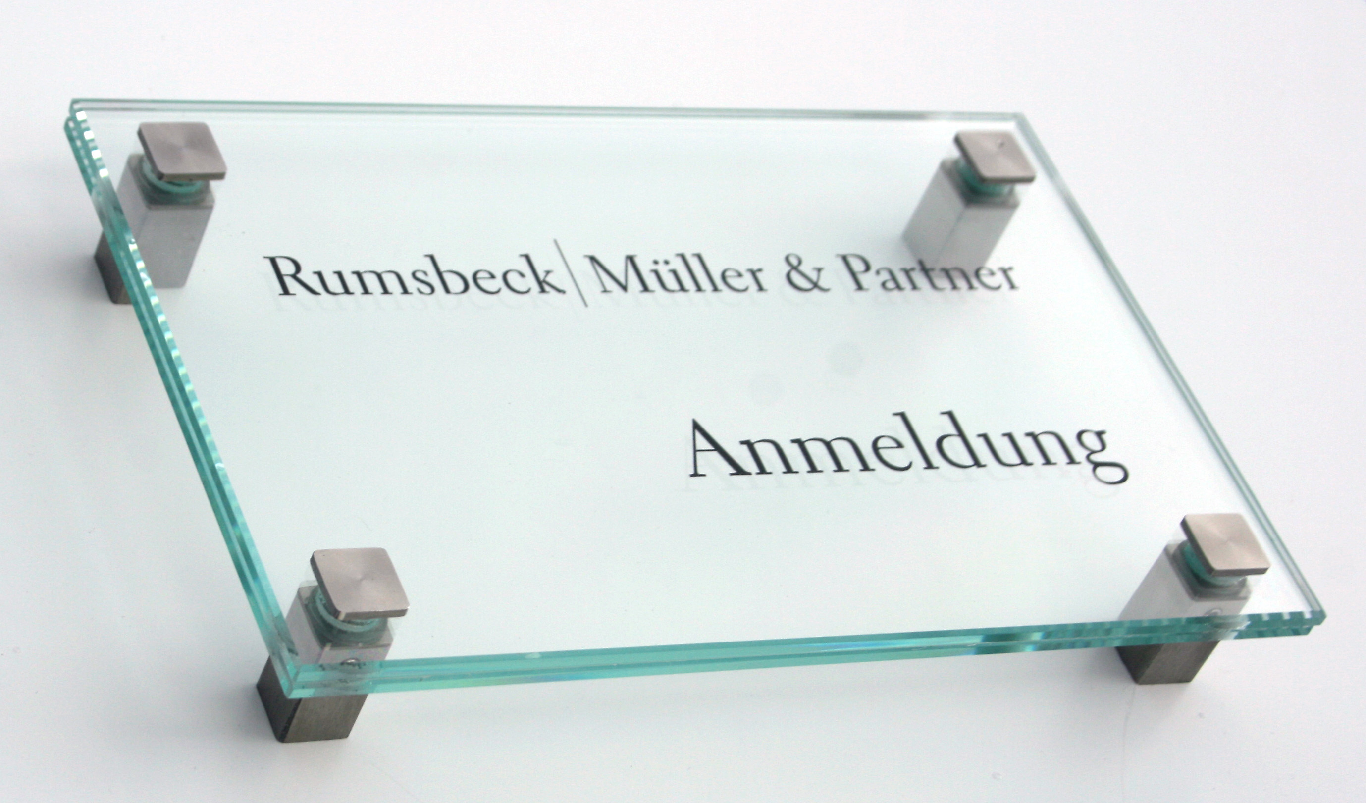 Glas-Türschild INOFIX-Q - 200 x 130 mm (hoch oder quer)