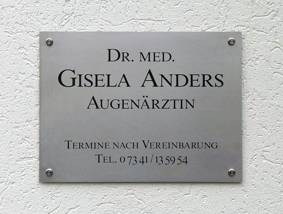 Rechteck Edelstahl-Schild - 2 mm Typ Quadro