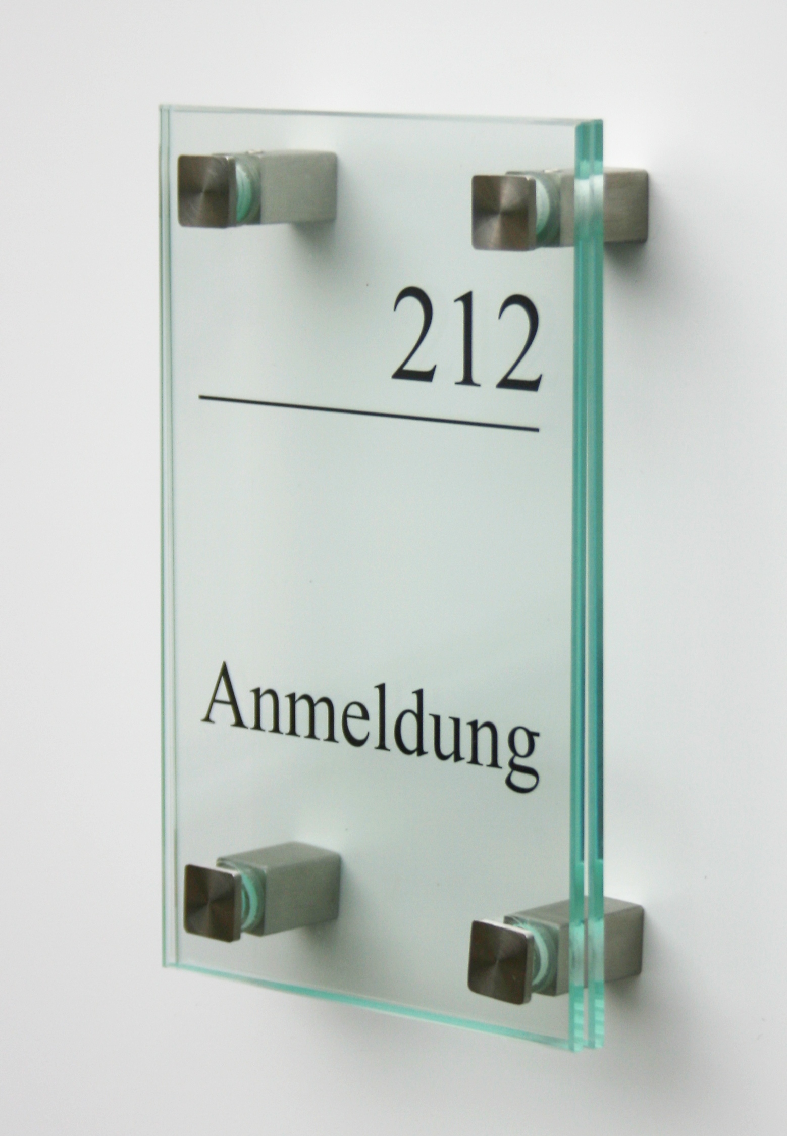 Glas-Türschild INOFIX-Q - 120 x 180 mm (hoch oder quer)