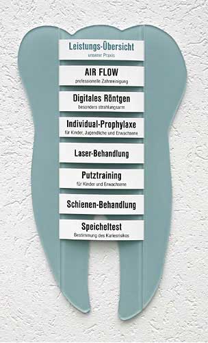 Leistungs-Tafel - 420 x 750 mm - Überschrift + 5 Titel