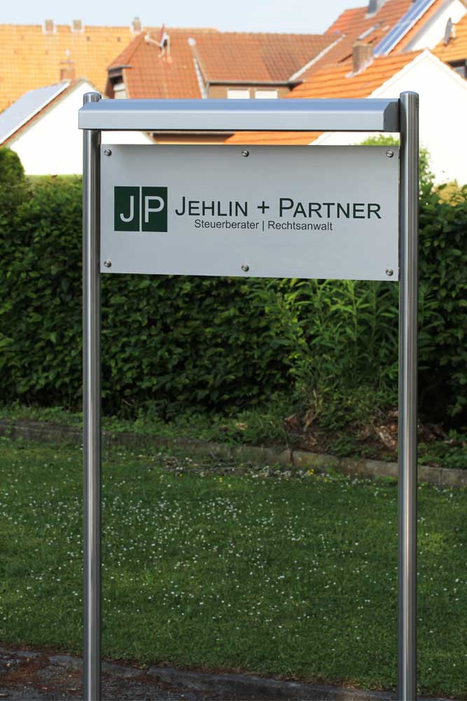 Edelstahl-Schildständer - Typ ESR-V2A-BL-Jehlin