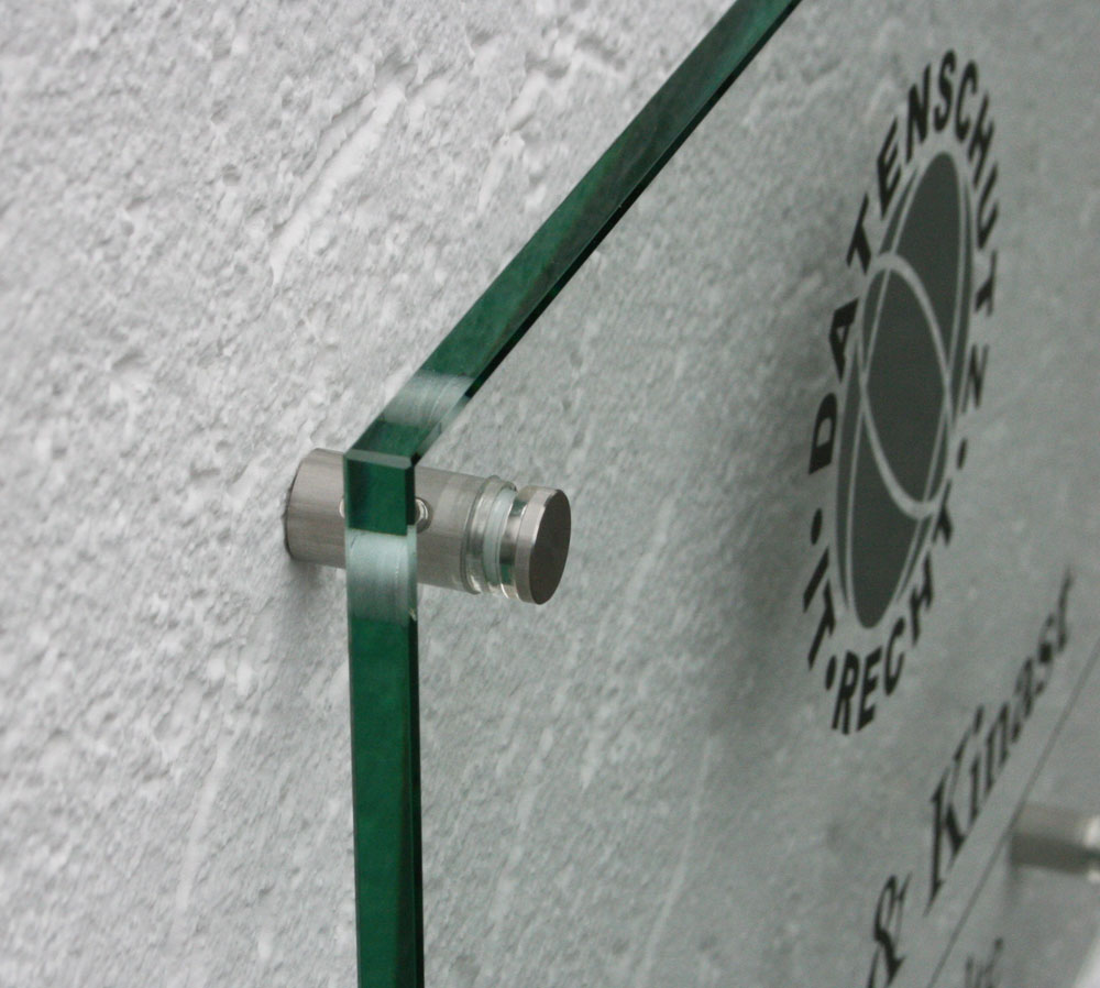 Echtglas-Schild (ESG) - 8 mm Typ Kristallum-klar