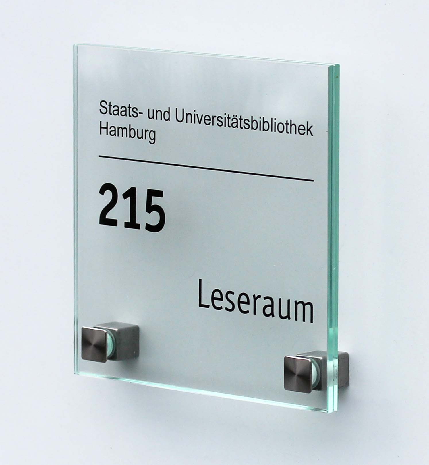 Glas-Türschild INOFIX-Q - 150 x 150 mm