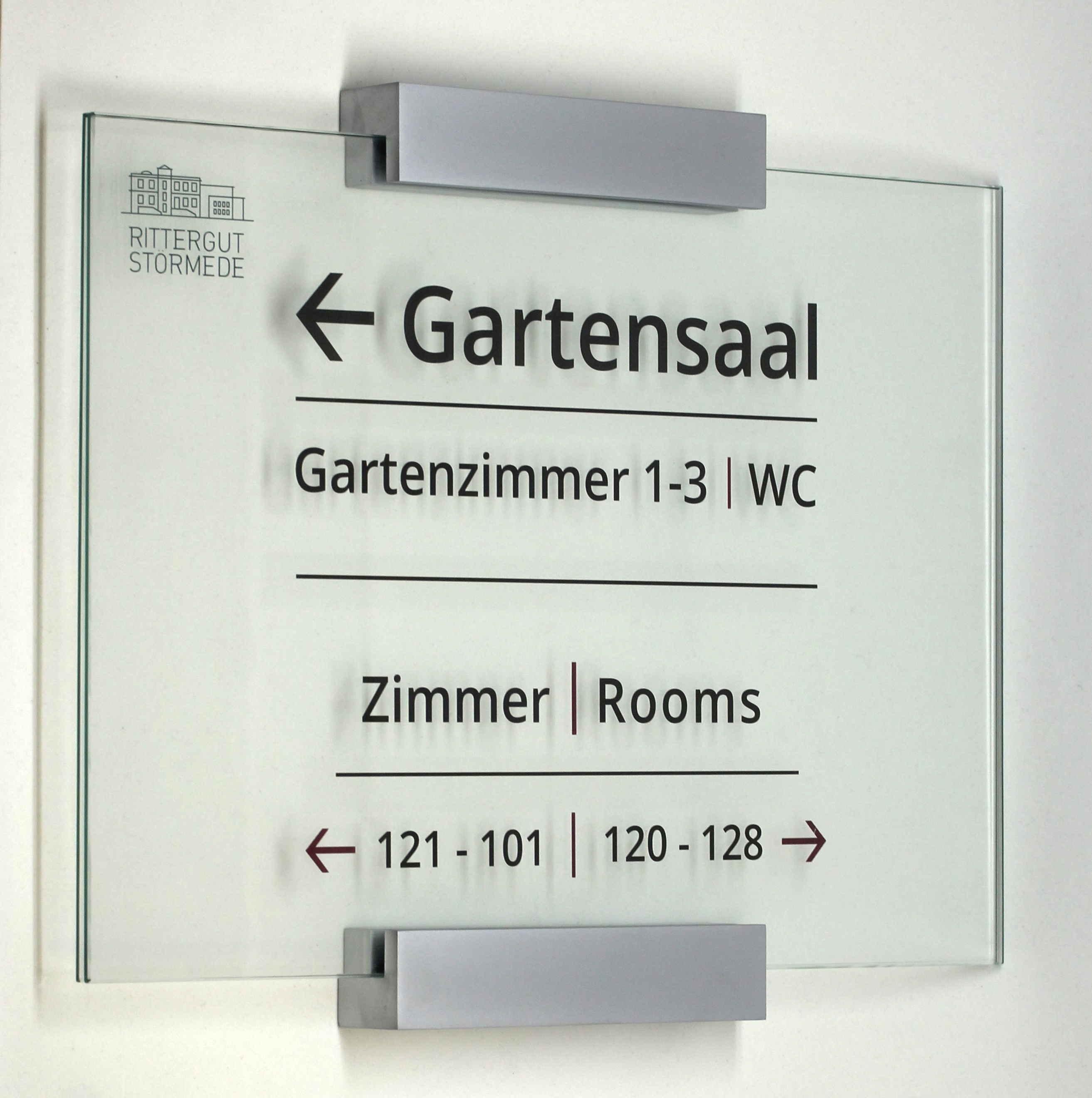 Glas-Türschild MONACO - 297 x 210 mm A4 quer
