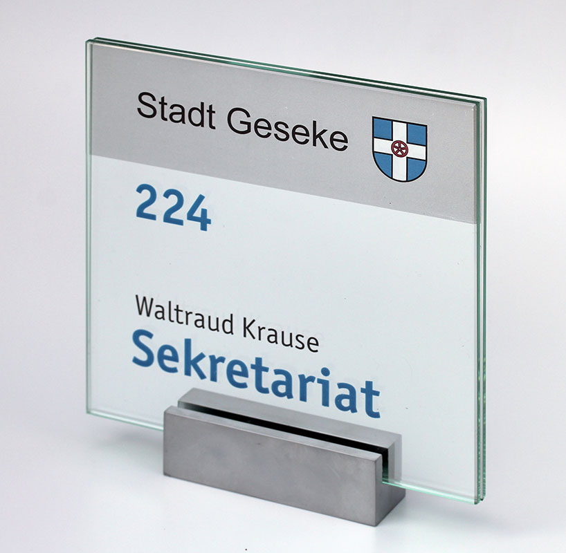 Glas-Türschild MONACO - 148 x 148 mm