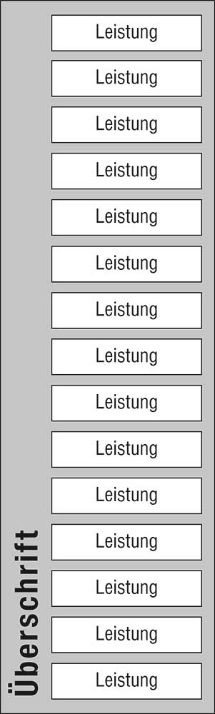 Leistungs-Tafel - 300 x 1000 mm - mit 15 Titel