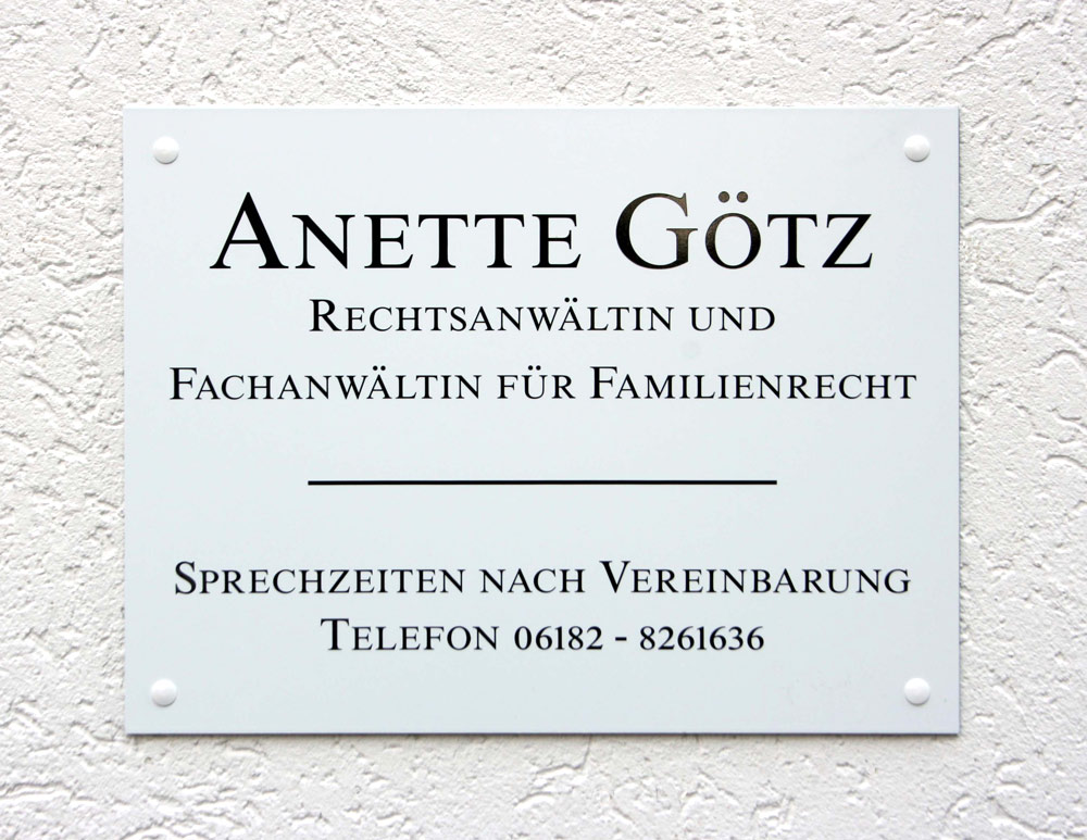 Preiswertes Schild Typ Dibond - 4 mm Alu-Kunststoff-Sandwichplatte