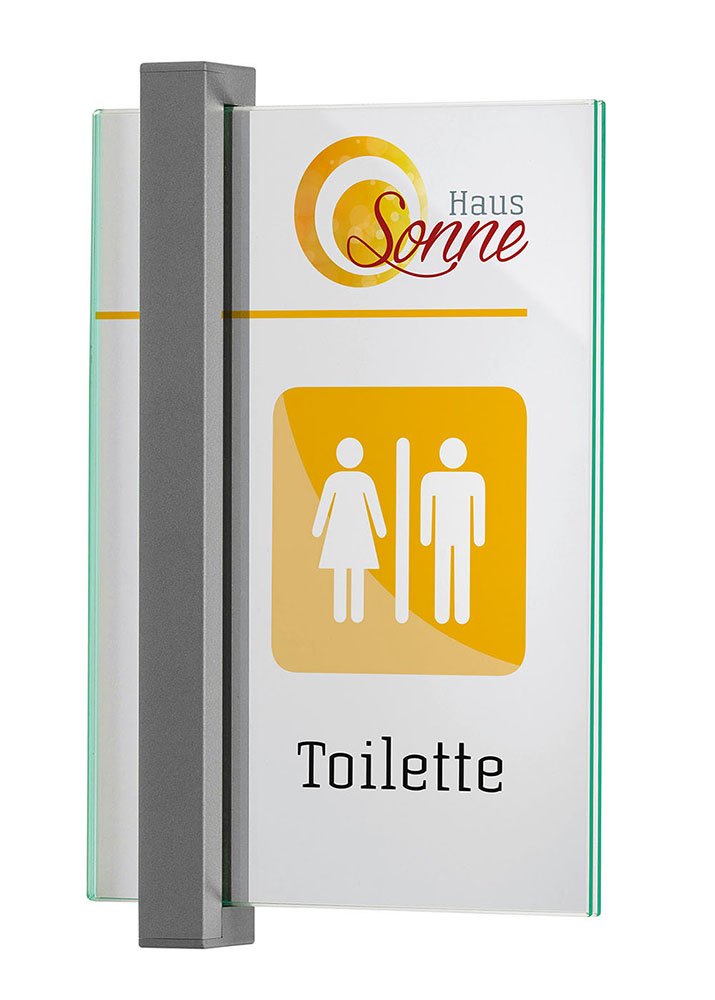 Glas-Türschild TORINO - 105 x 148 mm A6 hoch (BxH)