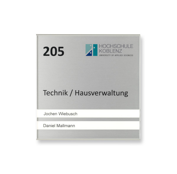 Türschild Unitex-BX-plus - 155 x 155 mm mit 2 Nuten