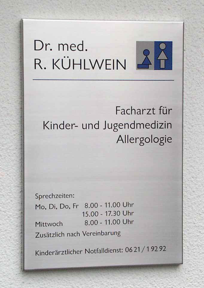 Edelstahl-Kassetten-Schild - 20 mm abgekantet Typ Profil