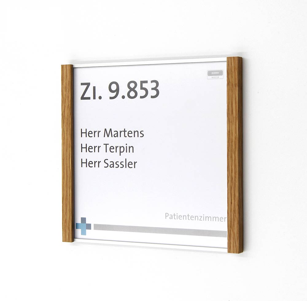 Türschild LMH Silver Line Eiche - 159,5 x 150,5 mm
