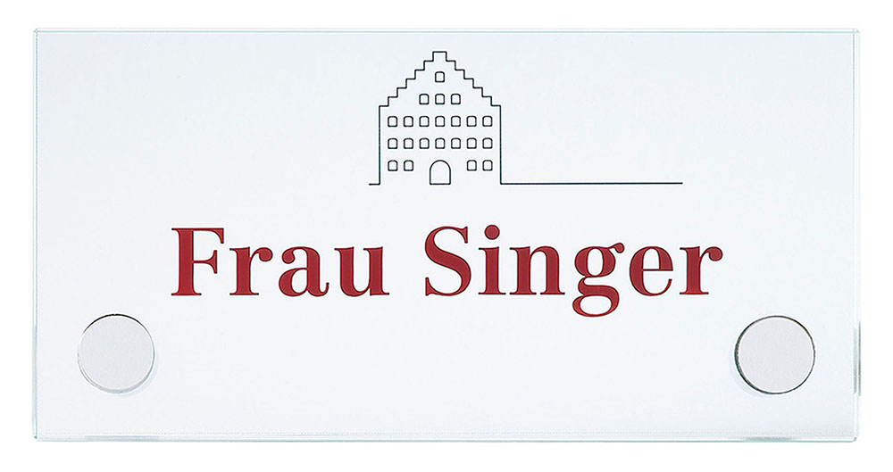 Glas-Türschild GALERIE - 150 x 75 mm