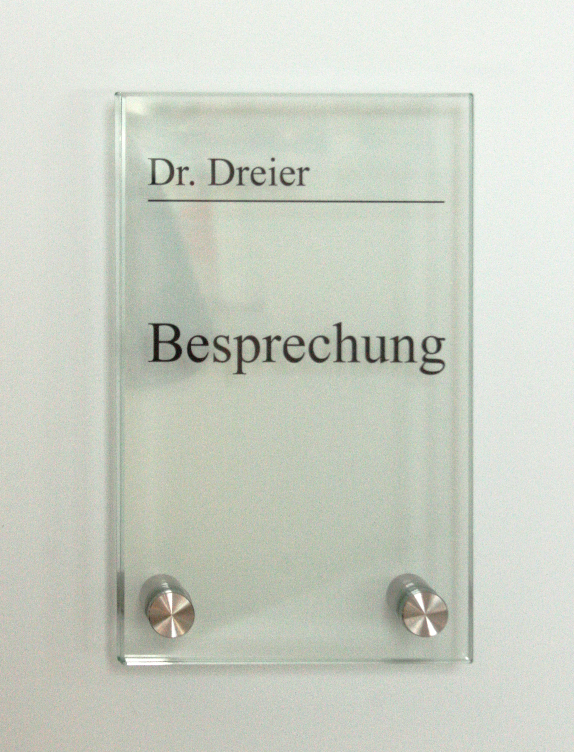 Glas-Türschild KRISTALLUM-R - 100 x 170 mm (BxH)